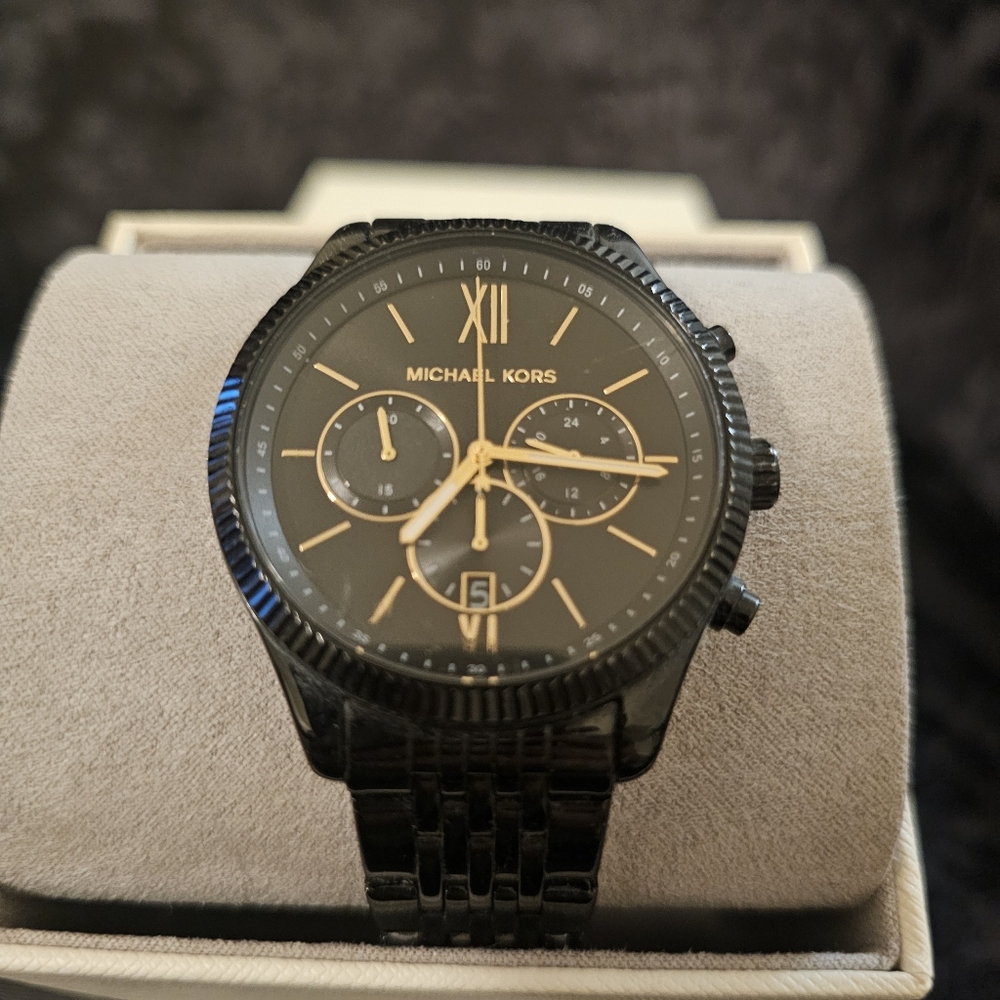 Michael Kors Analog Black Dial Men's Chronograph Watch MK8717